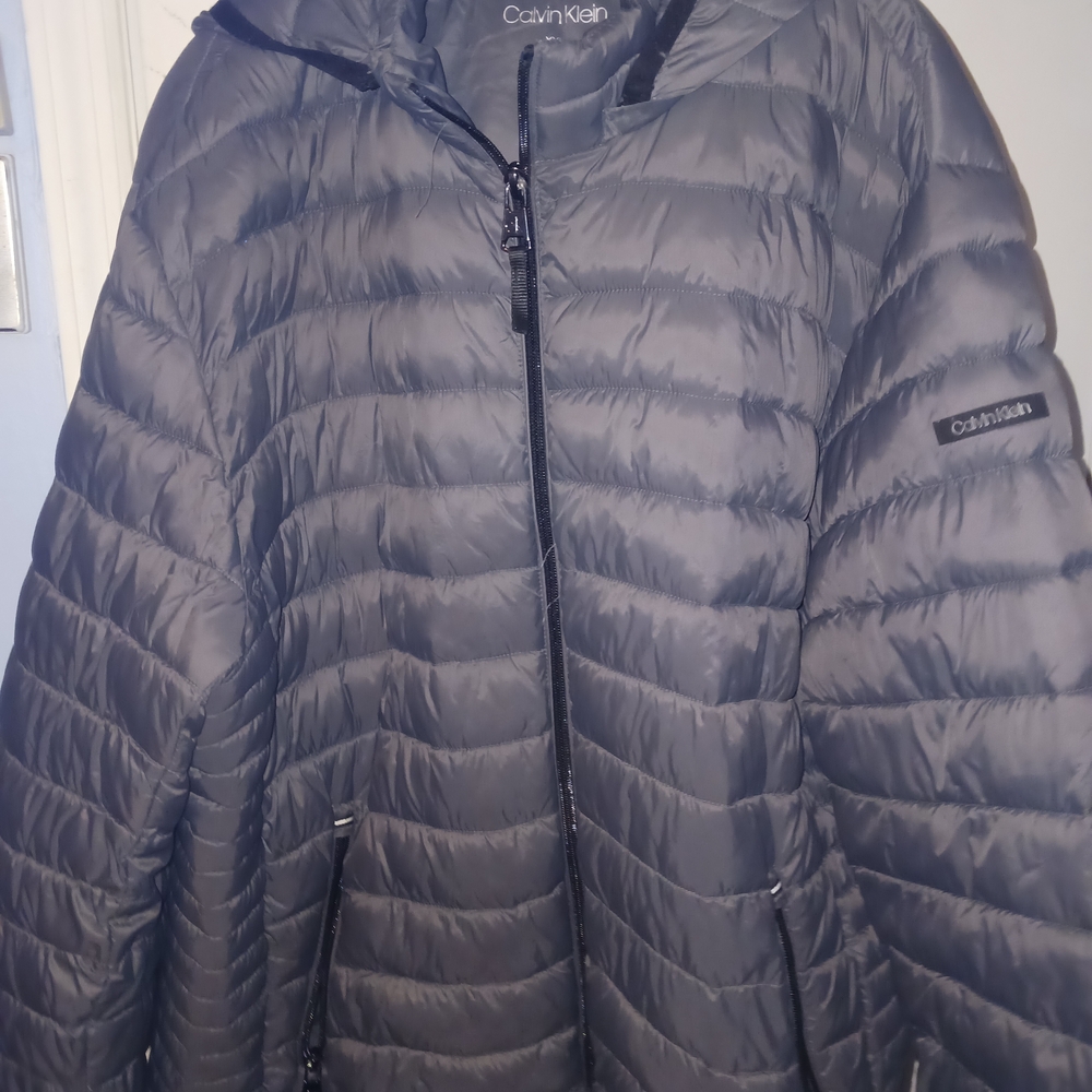 Calvin Klein Charcoal Quilted Jacket Size 2XL